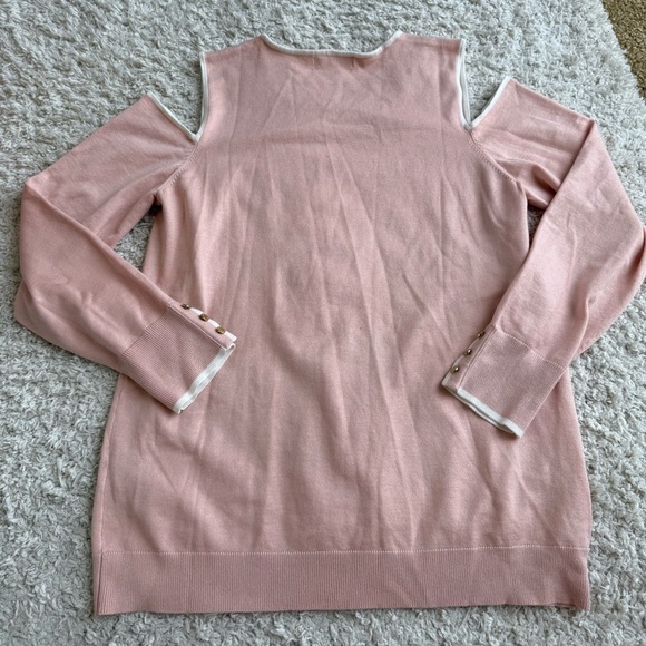 Women's Calvin Klein Sweater Size M Pink Cold Shoulder - Picture 7 of 7